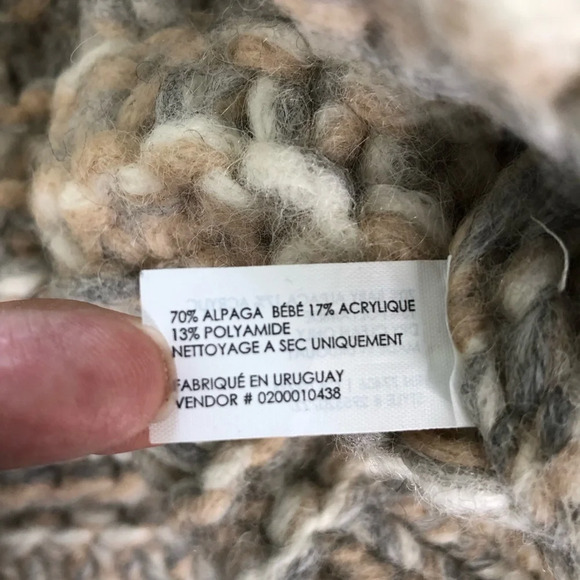 Club Monaco Chunky Pastel Mix Baby Alpaca Blend Knit Sweater Medium - Picture 8 of 9